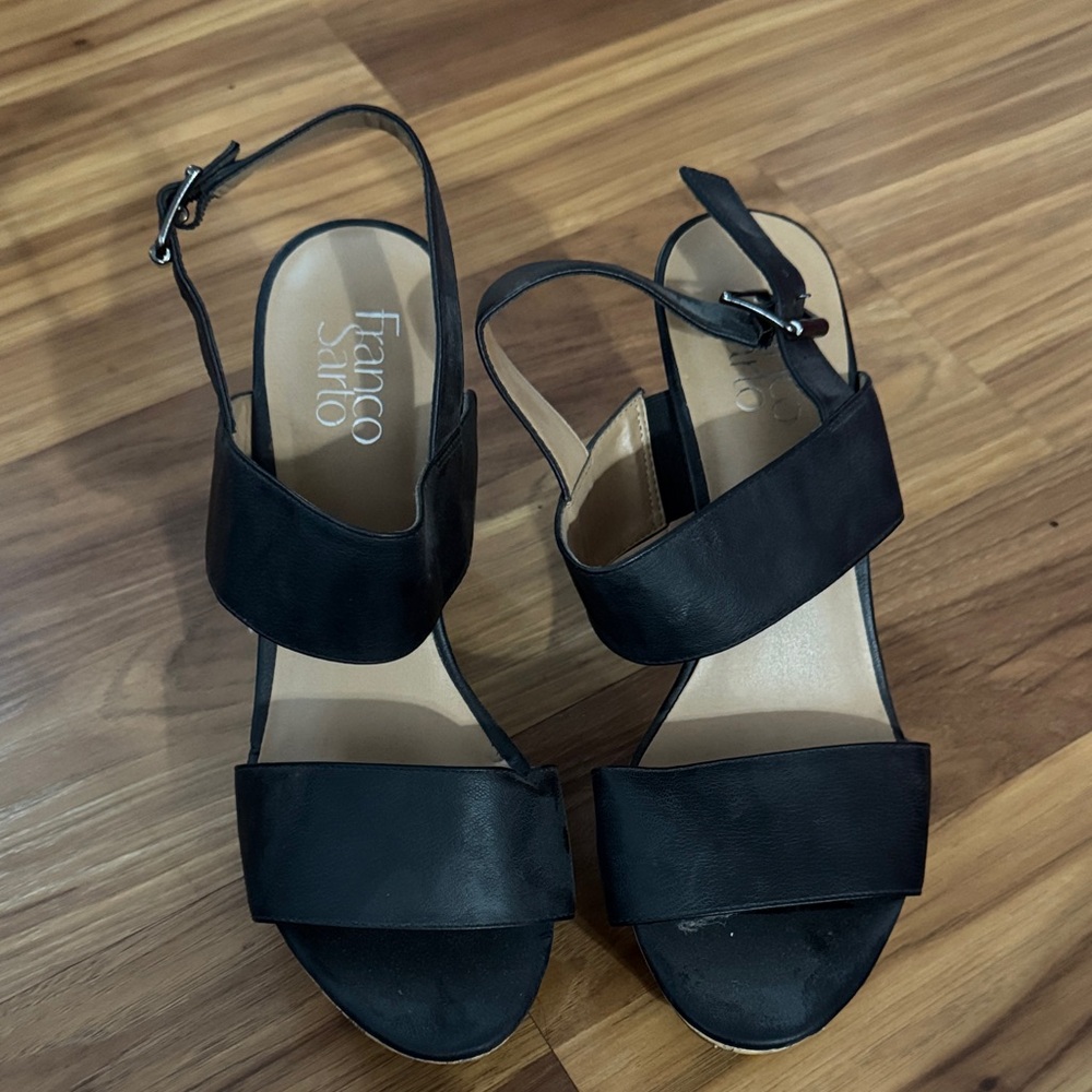 Franco Sarto Black Strap Sandals